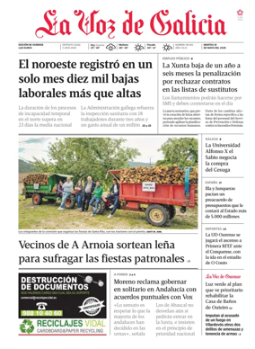 Cover of La Voz de Galicia (Ourense)