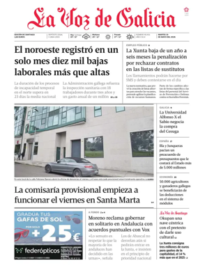 Cover of La Voz de Galicia (Santiago)