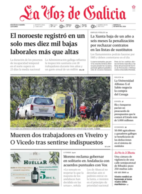 Cover of La Voz de Galicia (Viveiro)