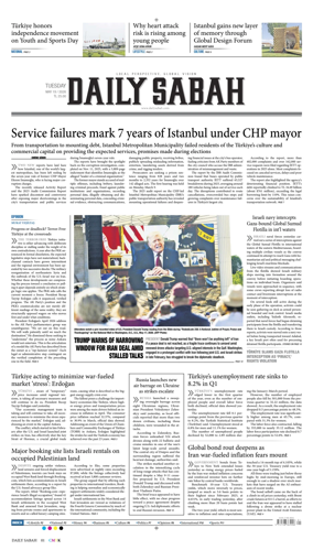 Cover of Daily Sabah (Turkey)