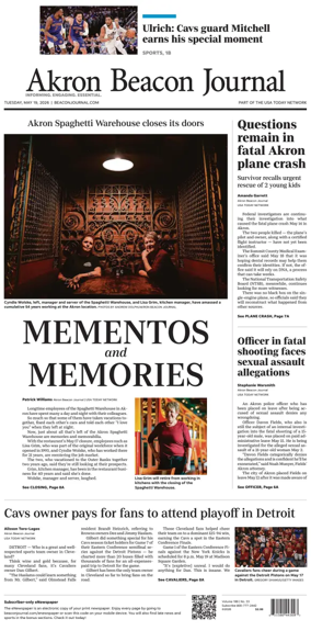Cover of Akron Beacon Journal