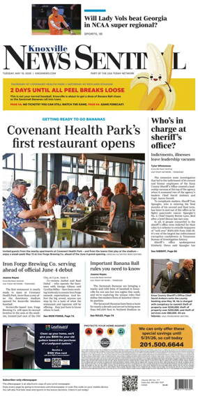 Cover of Knoxville News Sentinel