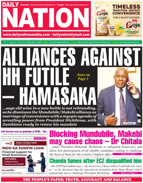 Cover of Daily Nation Newspaper