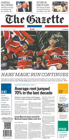 Cover of Montreal Gazette