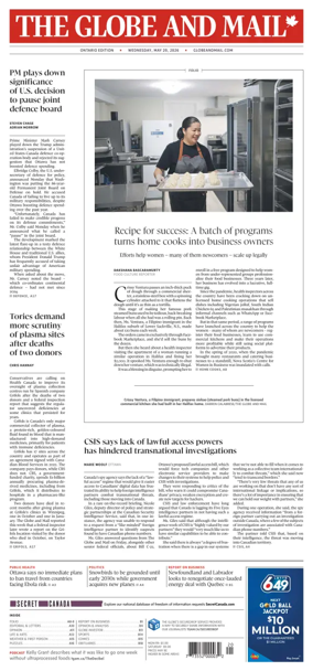 Cover of The Globe and Mail (Ontario Edition)