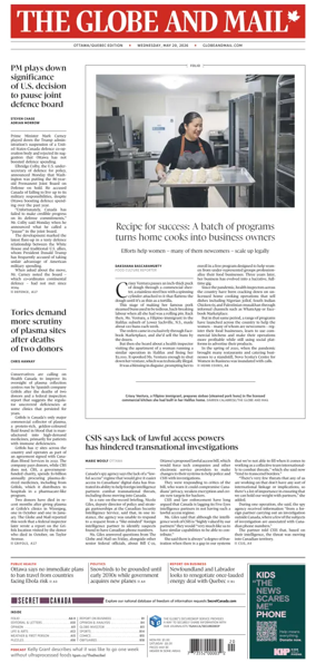 Cover of The Globe and Mail (Ottawa/Quebec Edition)