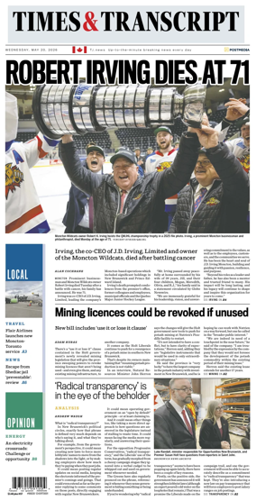 Cover of Times & Transcript
