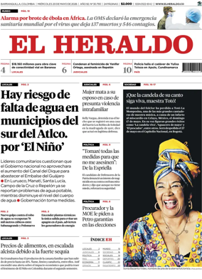 Cover of El Heraldo (Colombia)
