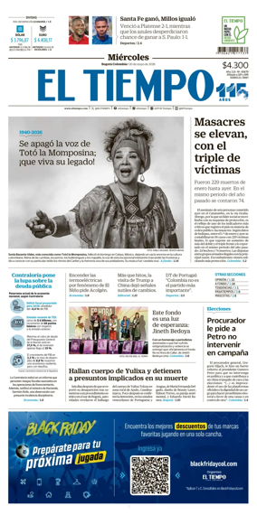 Cover of El Tiempo (Bogota)