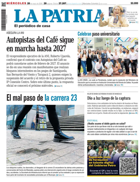 Cover of La Patria (Colombia)