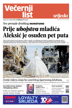 Cover of Vecernji list - Zagreb