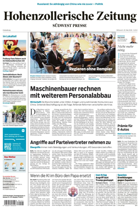 Cover of Hohenzollerische Zeitung
