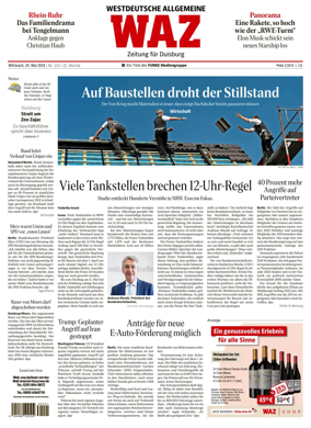 Cover of Westdeutsche Allgemeine Zeitung (Duisburg)