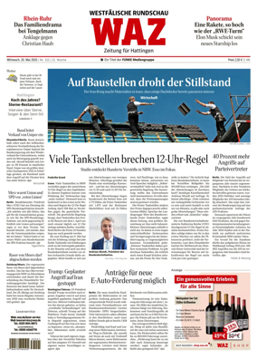 Cover of Westdeutsche Allgemeine Zeitung (Hattingen)