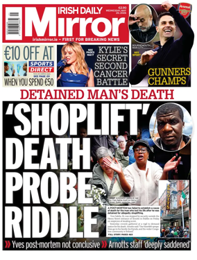 Cover of Irish Daily Mirror