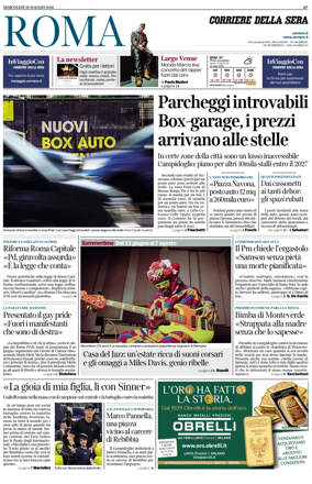 Cover of Corriere della Sera (Roma)