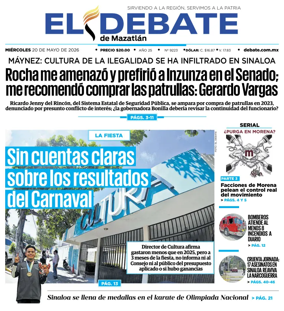 Cover of El Debate de Mazatlan