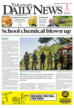 Cover of Taranaki Daily News