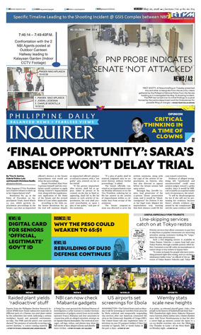Cover of Philippine Daily Inquirer