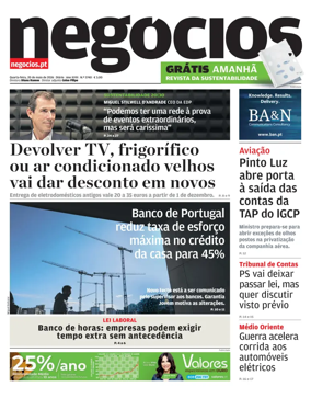 Cover of Jornal de Negocios
