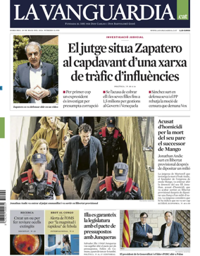 Cover of La Vanguardia (Catalonia - 1st edition)