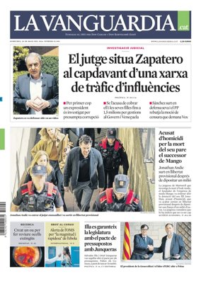 Cover of La Vanguardia (Catala)