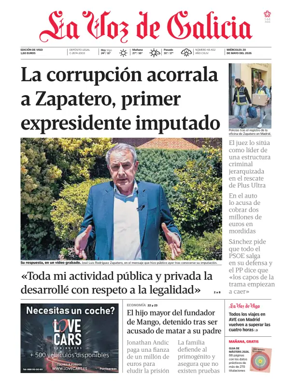 Cover of La Voz de Galicia (Vigo)