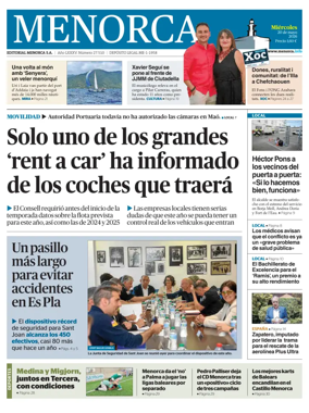 Cover of Menorca Diario Insular