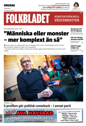 Cover of Folkbladet Vasterbotten