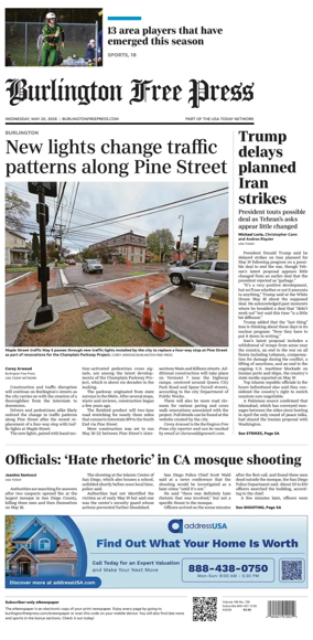 Cover of Burlington Free Press