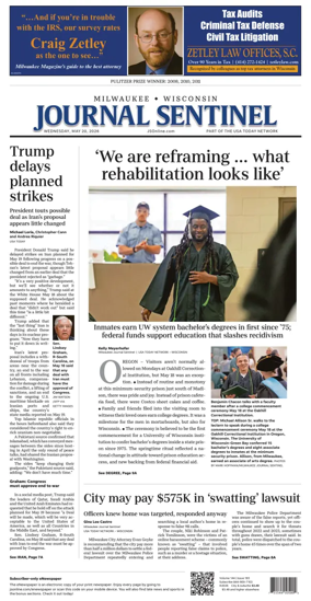 Cover of Milwaukee Journal Sentinel