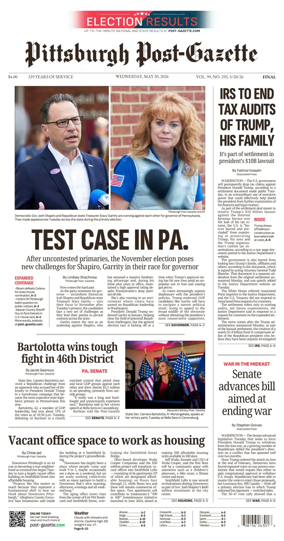 Cover of Pittsburgh Post-Gazette