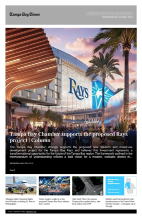 Cover of Tampa Bay Times TFP