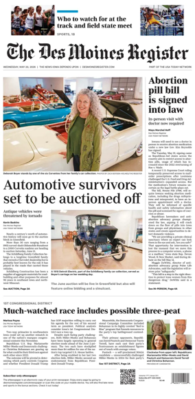 Cover of The Des Moines Register