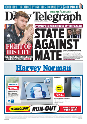 Cover of The Daily Telegraph (Sydney)