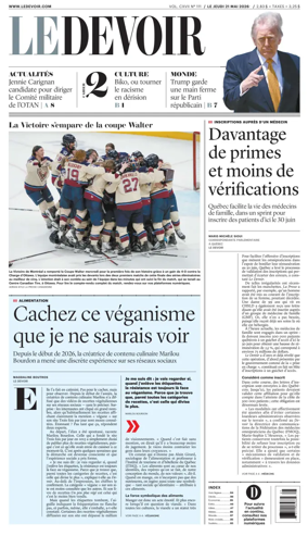 Cover of Le Devoir