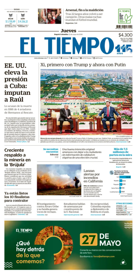 Cover of El Tiempo (Bogota)