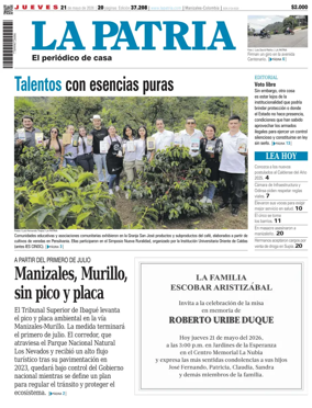 Cover of La Patria (Colombia)