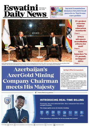 Cover of Eswatini Daily News