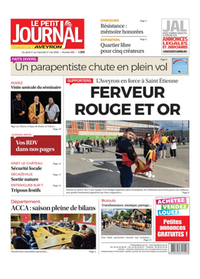 Cover of Le Petit Journal - L'hebdo local de l'Aveyron