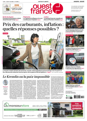Cover of Ouest France (Angers / Segre)