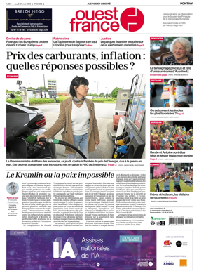 Cover of Ouest France (Pontivy)