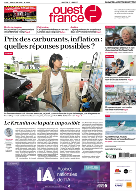 Cover of Ouest-France (Quimper Centre-Finistere)