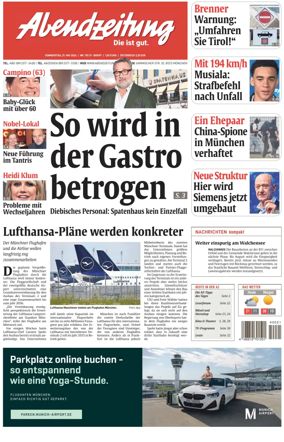 Cover of Abendzeitung Munchen