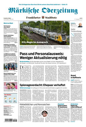 Cover of Markische Oderzeitung Frankfurt (Oder)