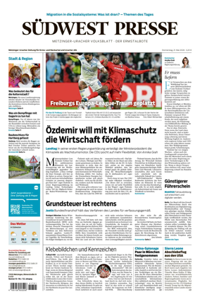 Cover of Sudwest Presse - Metzinger Uracher Volksblatt - Der Ermstalbote