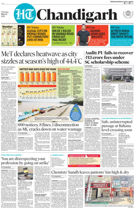 Cover of Hindustan Times (Chandigarh) - Live