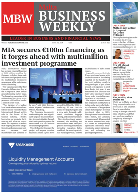 Cover of The Malta Business Weekly