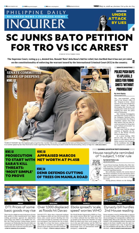 Cover of Philippine Daily Inquirer