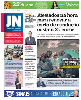 Cover of Jornal de Noticias